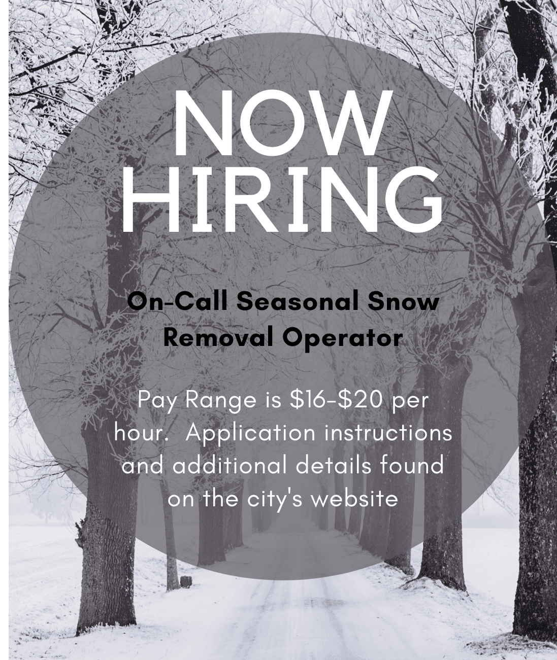 Snow Removal Now Hiring